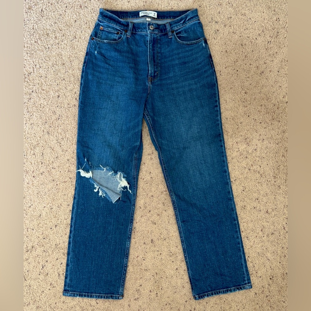 Abercrombie & Fitch Ankle Straight Ultra High Rise Curve Love